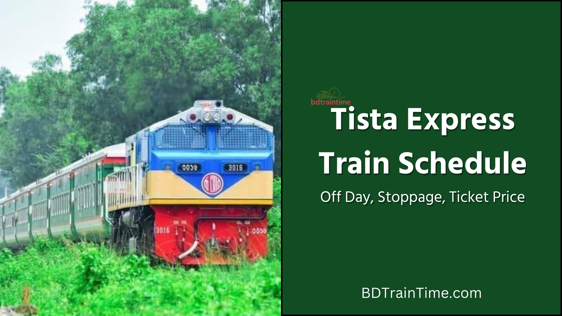 Tista Express train schedule